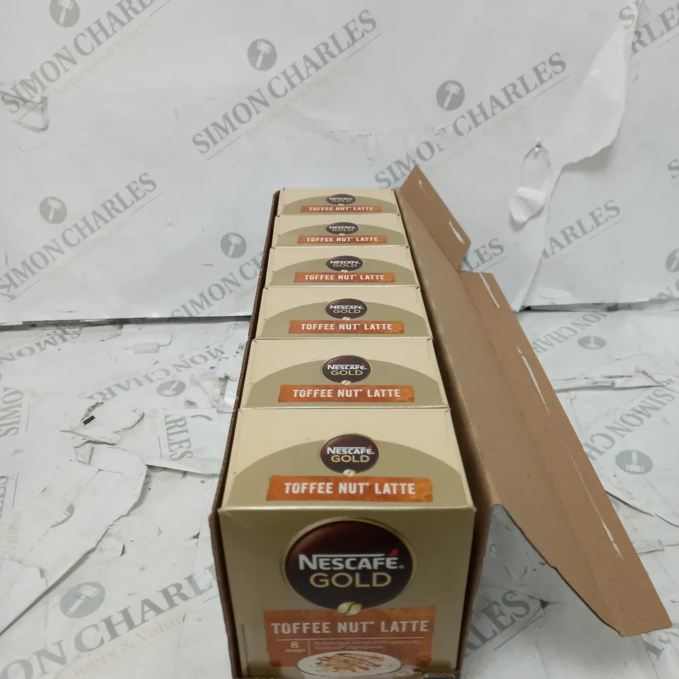 6 PACKS OF TOFEE NUT LATTE NESCAFE GOLD 