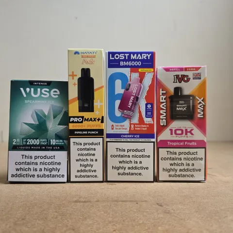 APPROXIMATELY 20 ASSORTED E-CIGARETTE AND VAPE PRODUCTS TO INCLUDE LOST MARY, IVG, ETC - COLLECTION ONLY