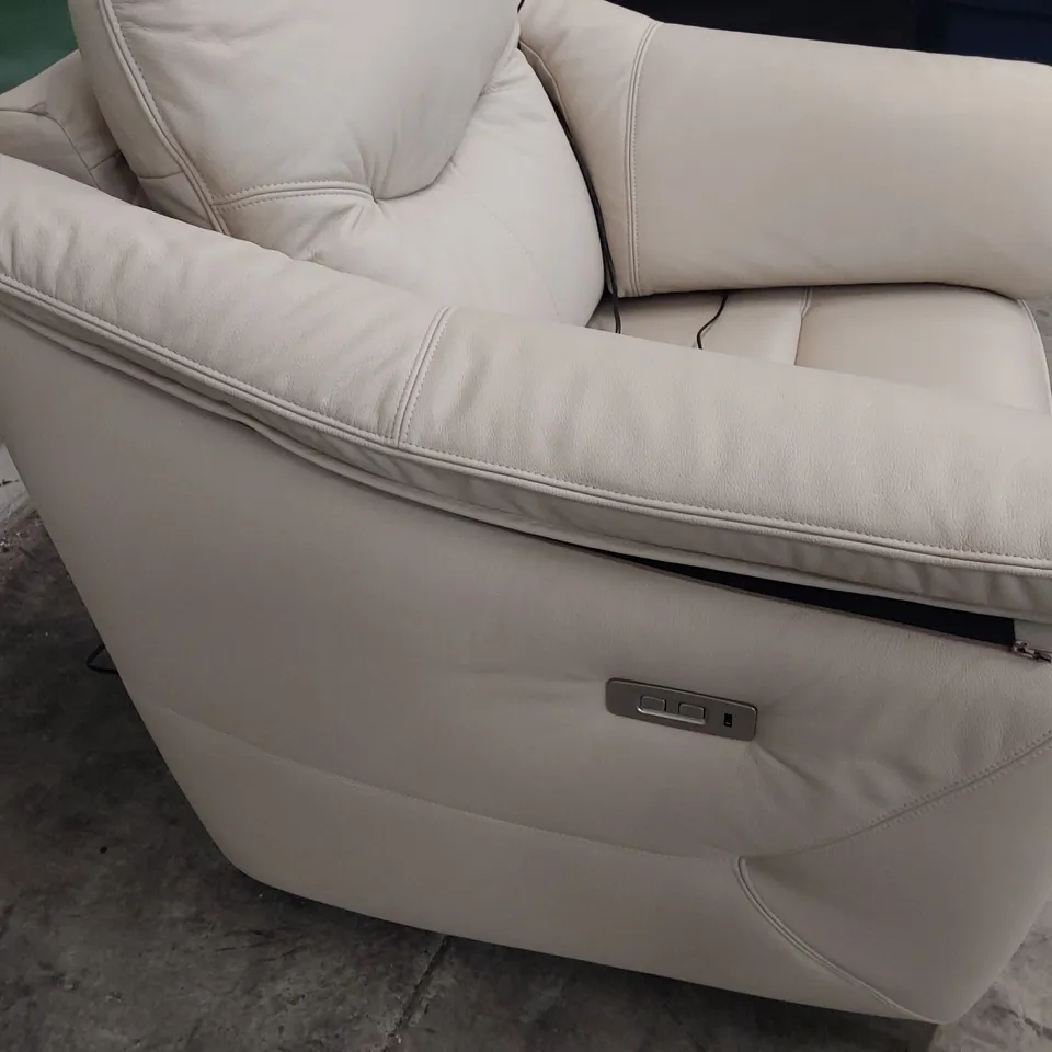 QUALITY BRITISH DESIGNER G PLAN JACKSON POWER RECLINING EASY CHAIR CAMBRIDGE STONE LEATHER 