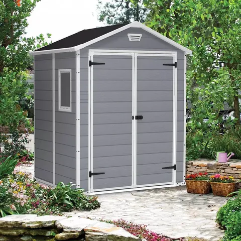 BOXED KETER 6X5 FT MANOR RESIN SHED (1 BOX)