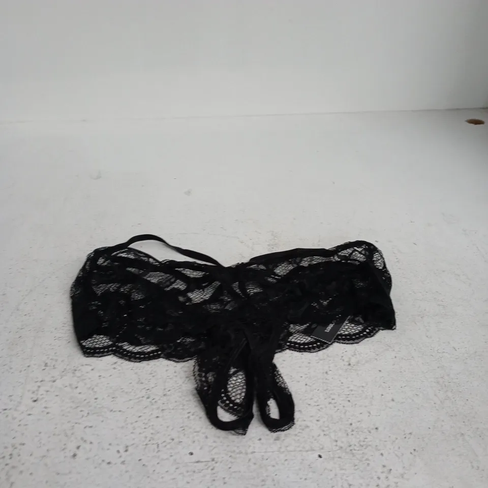  ANN SUMMERS ADORE YOU CROTCHLESS SHORT – BLACK LACE - UK 10