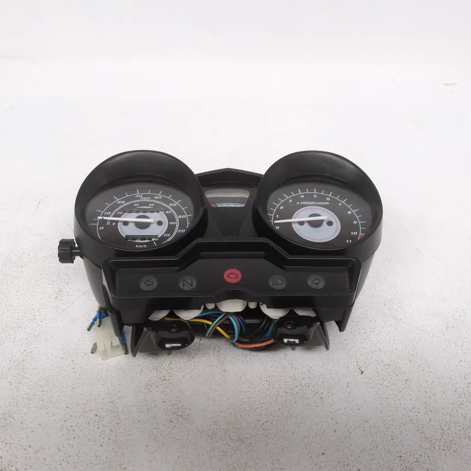 MOTORCYCLE INSTRUMENT CLUSTER - SPEEDOMETER & TACHOMETER, WIRING HARNESS VISIBLE UNBOXED