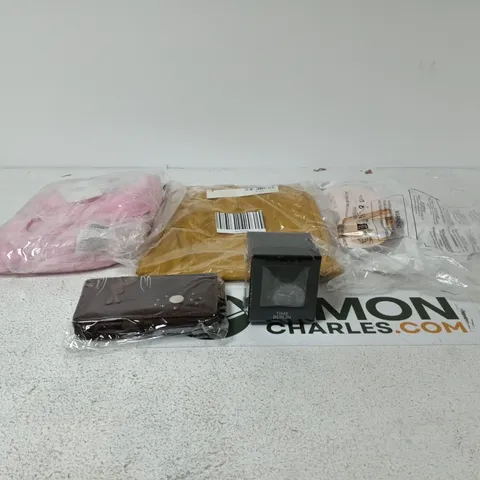BOX OF APPROXIMATELY 30 ASSORTED ITEMS TO INCLUDE TIME BERLIN WATCH, PURSE, CLOTHES ETC