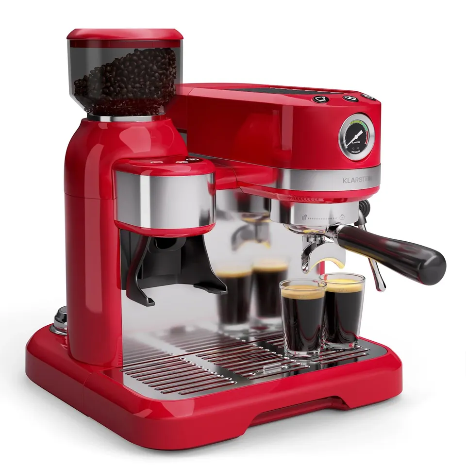 KLARSTEIN BELLA CAFÉ 1550W 20BAR ESPRESSO MACHINE RED