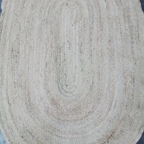 BUSCHER HAND-WOVEN BEIGE RUG 120X180 OVAL