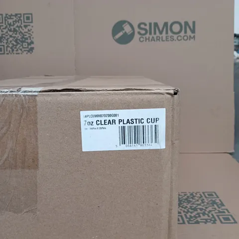 BOX OF APPROX 100 7OZ CLEAR PLASTIC CUPS