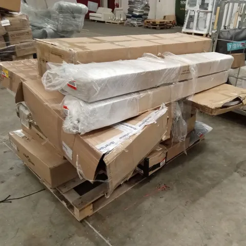 PALLET OF ASSORTED INCOMPLETE DESIGNER FURNITURE PARTS AND PIECES 