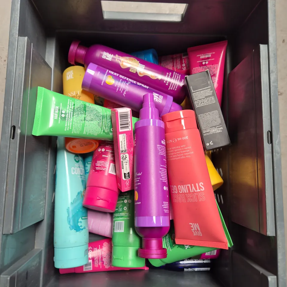 APPROXIMATELY 20 GIVE ME HAIR AND BODY PRODUCTS TO INCLUDE AHA TONER, SHAMPOO AND HAIR REPAIR CREAM