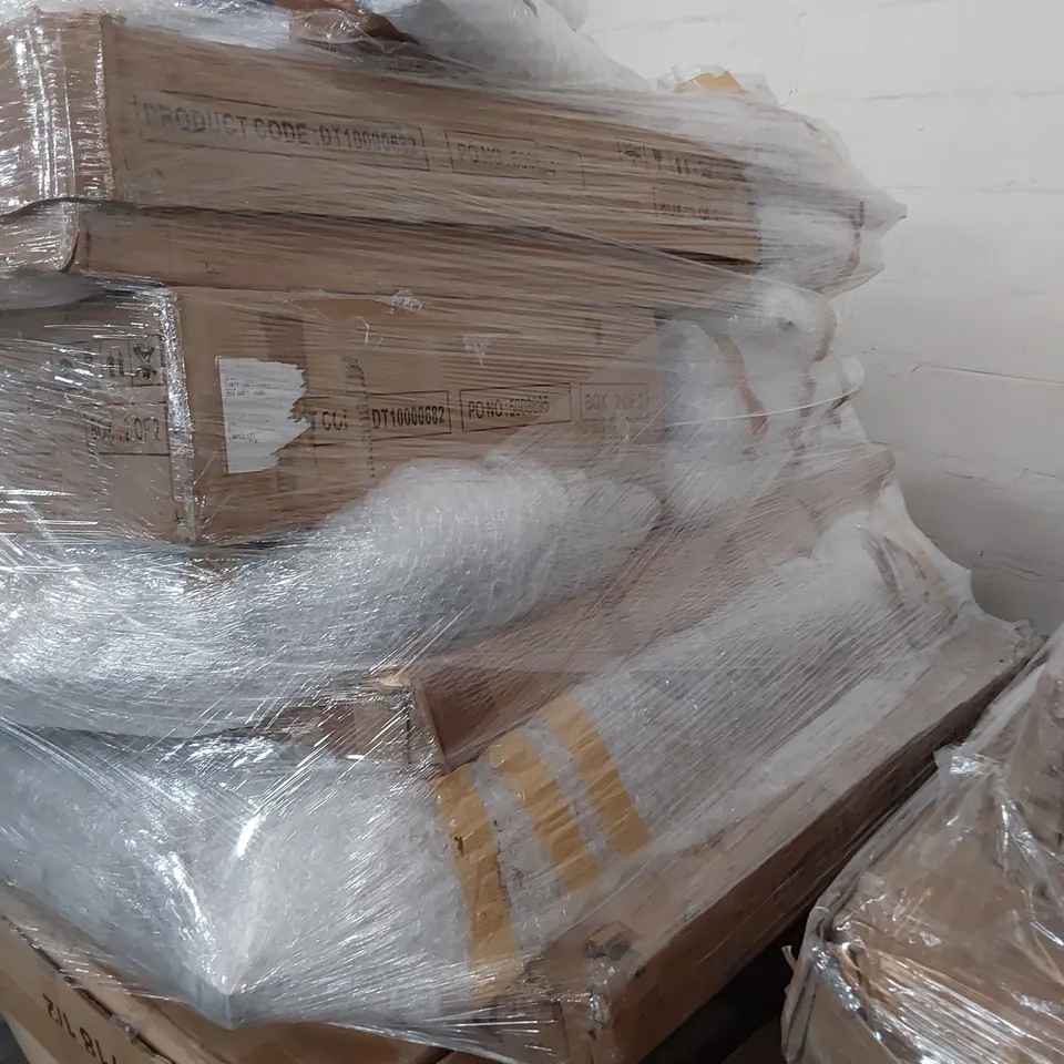PALLET OF ASSORTED BOXED DINING TABLE PARTS 