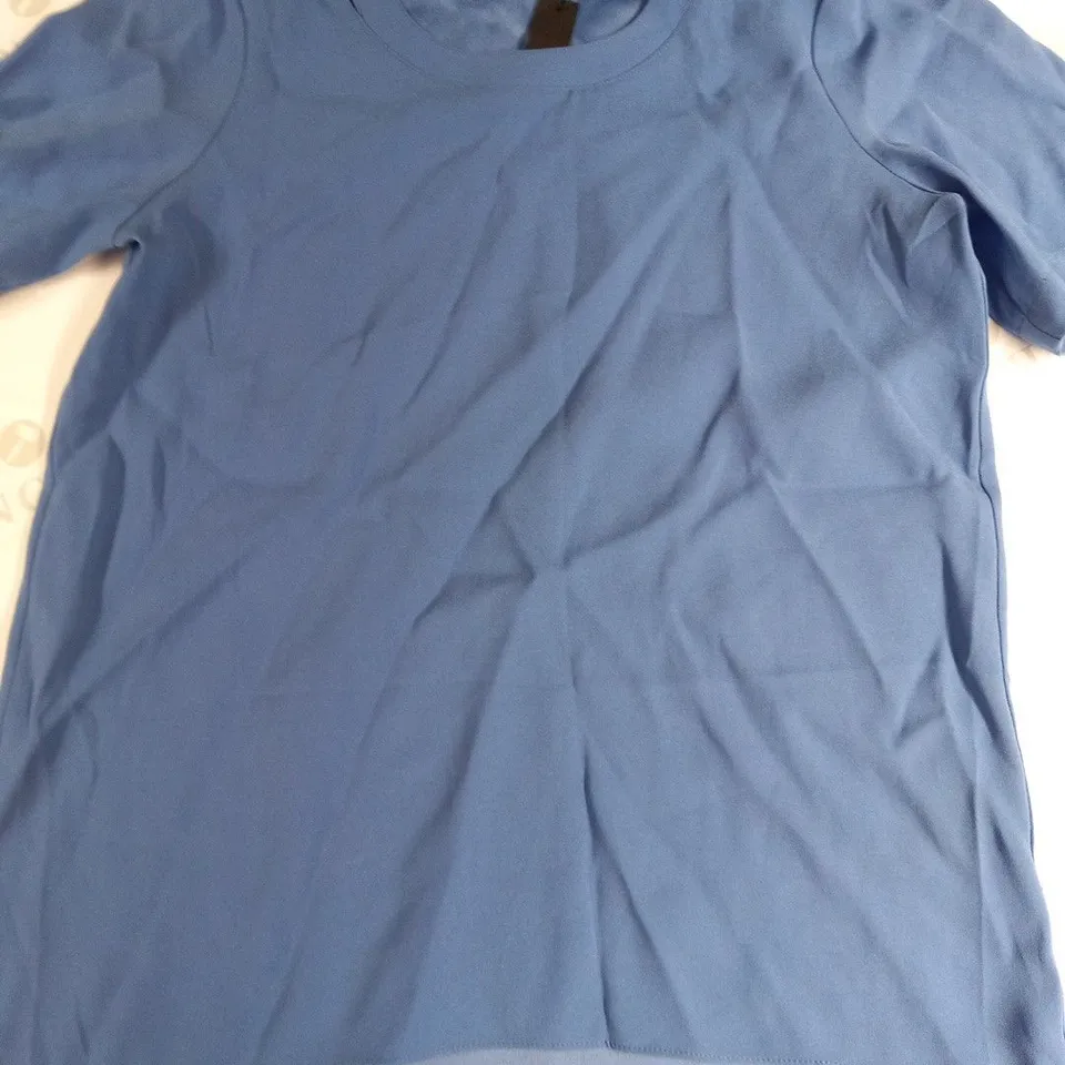 TIBI BLUE WOVEN TOP SIZE SMALL