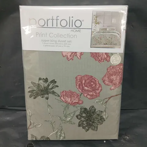 SEALED PORTFOLIO PRINT COLLECTION DUVET SET - FLOWER GARDEN - SUPER KING 