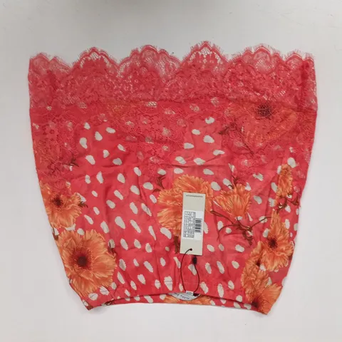 NEVER FULLY DRESSED CORAL FAWN POPPY MINI NAEVA SKIRT PETITE IN PINK SIZE UK 8