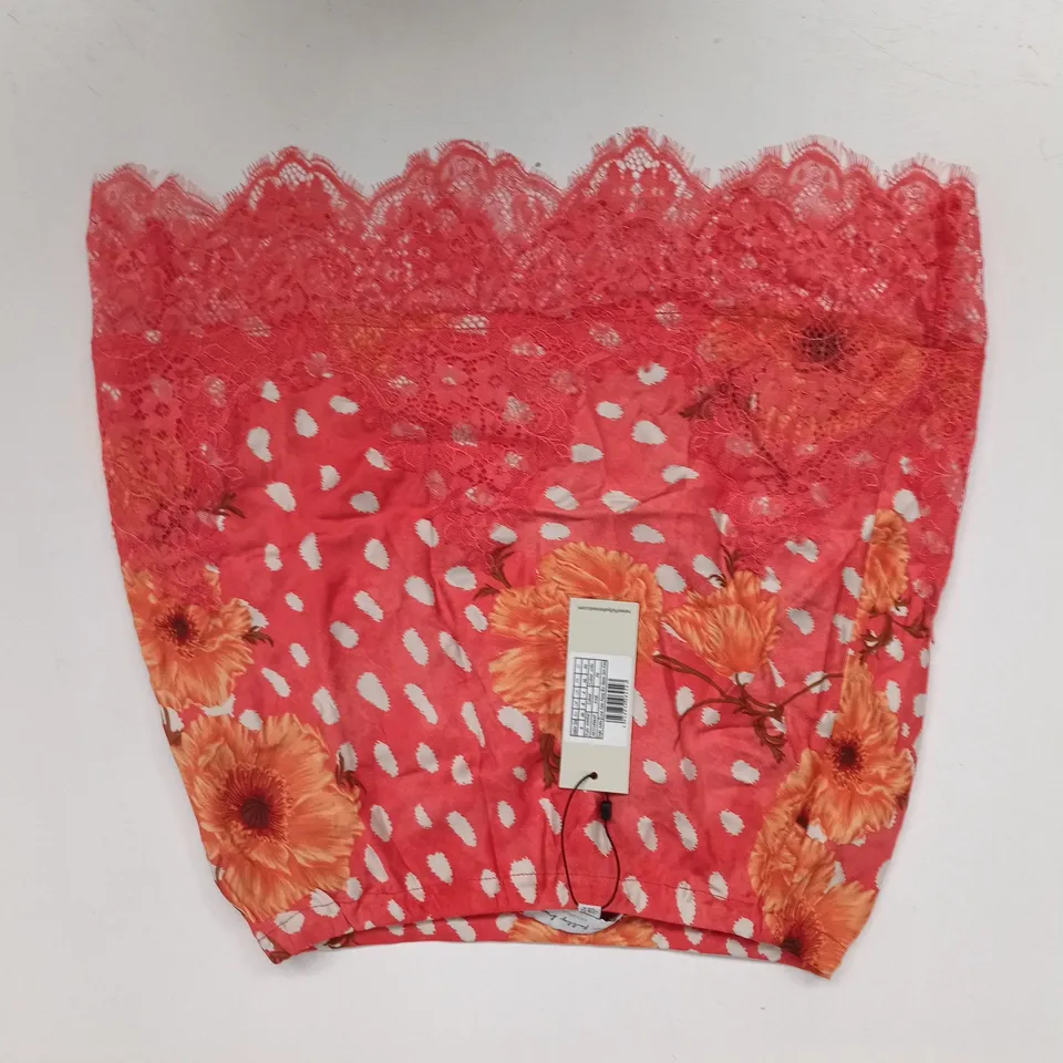 NEVER FULLY DRESSED CORAL FAWN POPPY MINI NAEVA SKIRT PETITE IN PINK SIZE UK 8