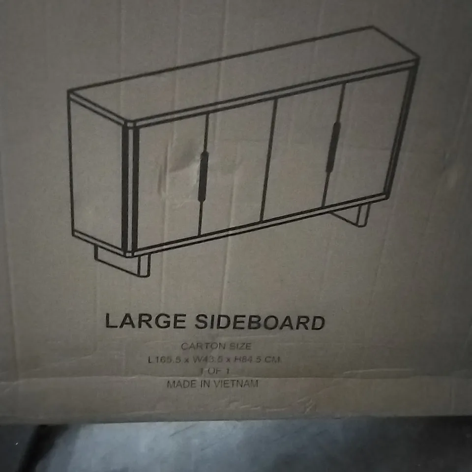 BOXED LARGE SIDEBOARD - DARK WOOD (1 BOX)