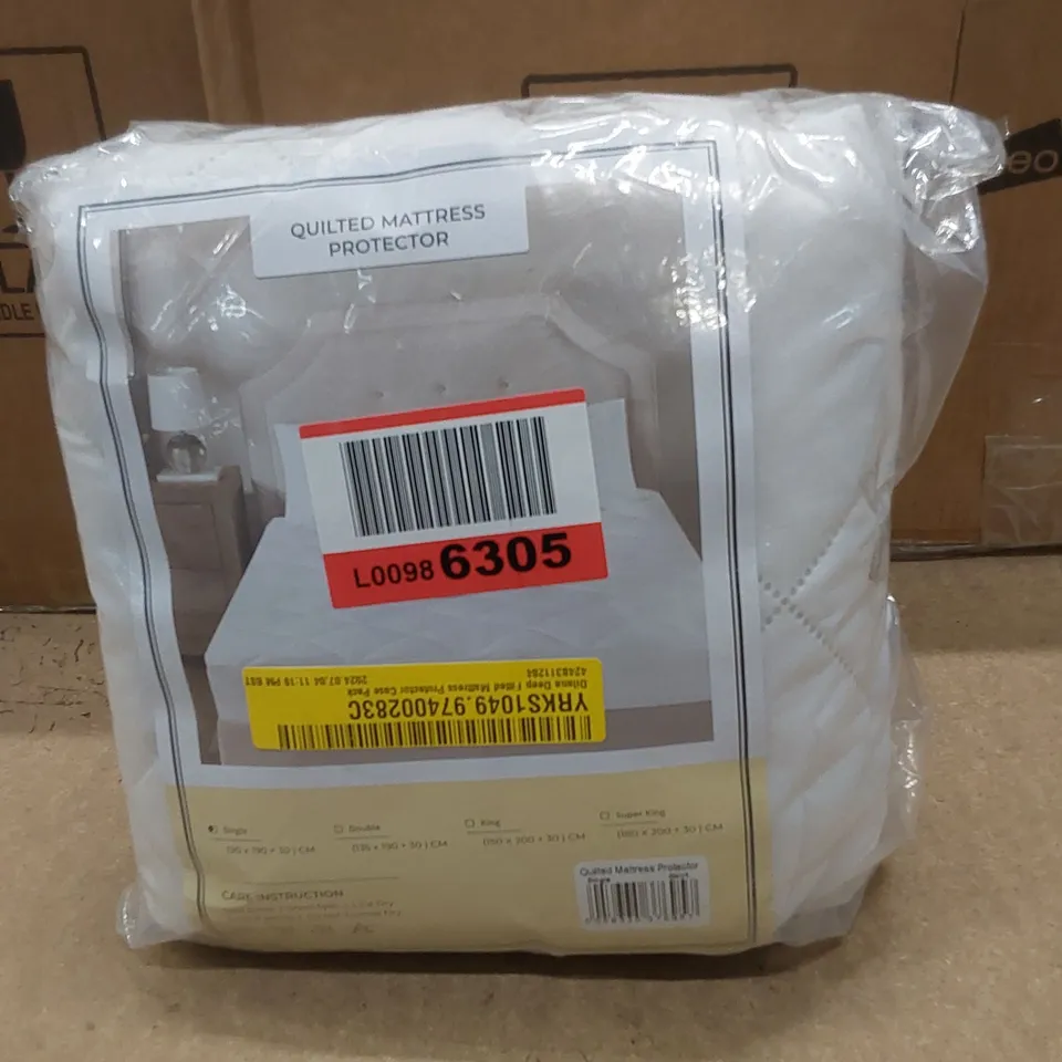 BAGGED DILANA DEEP FITTED MATTRESS PROTECTOR SKIRT - SIZE: SINGLE 