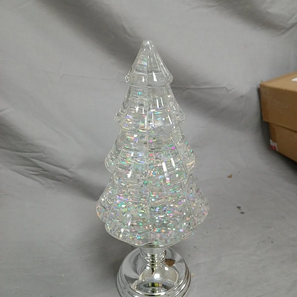CRYSTAL TREE LAMP ON CHROME BASE
