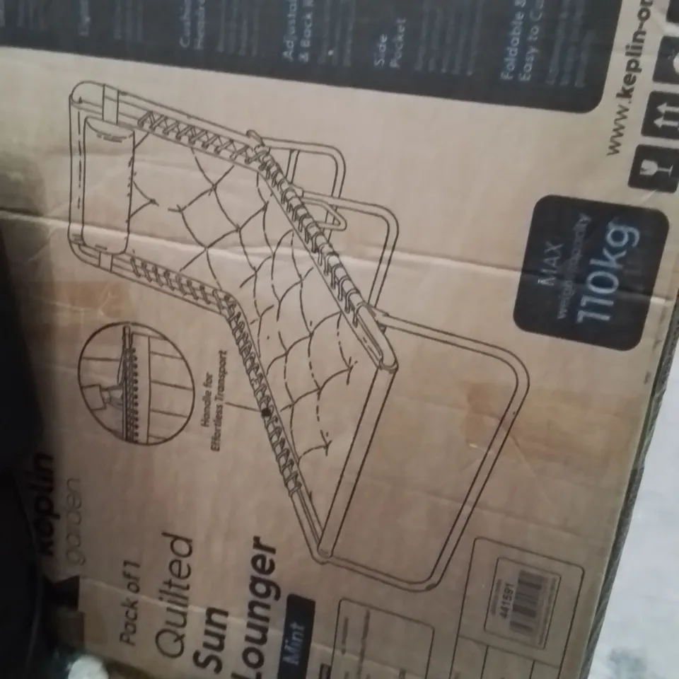 BOXED KEPLIN PACK OF 1 QUILTED SUN LOUNGER MINT