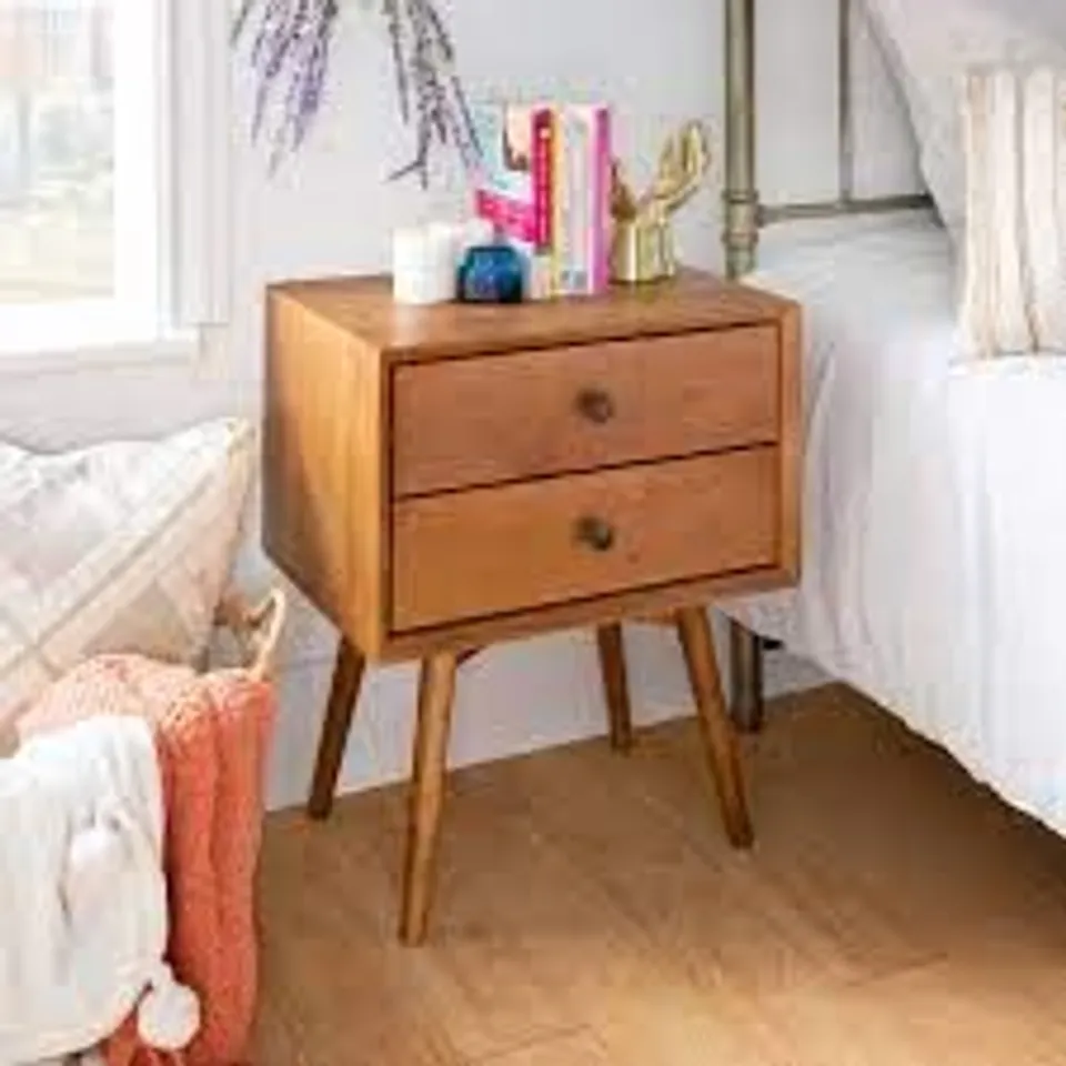 2 DRAWER BEDSIDE TABLE COLOUR CARAMEL 