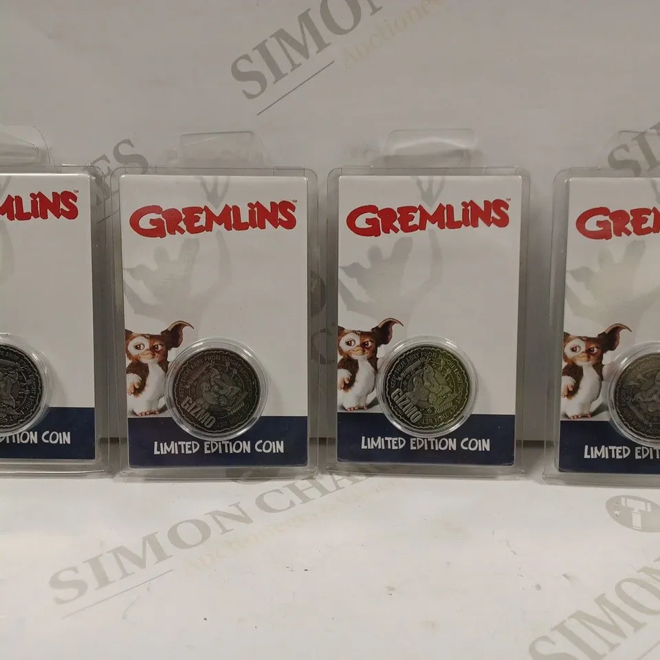 4 X GREMLINS LIMITED EDITION COLLECTORS COINS 