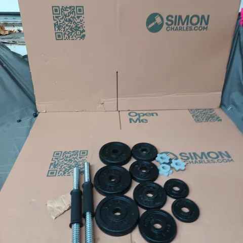BARBELL WEIGHT SET WITH PLATES AND COLLARS