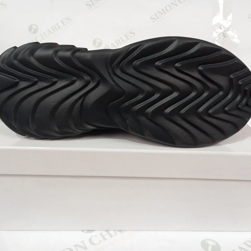 BOXED PAIR OF KOI VEGAN TRAINERS IN BLACK/PINK/GREEN PATTERN SIZE UNSPECIFIED