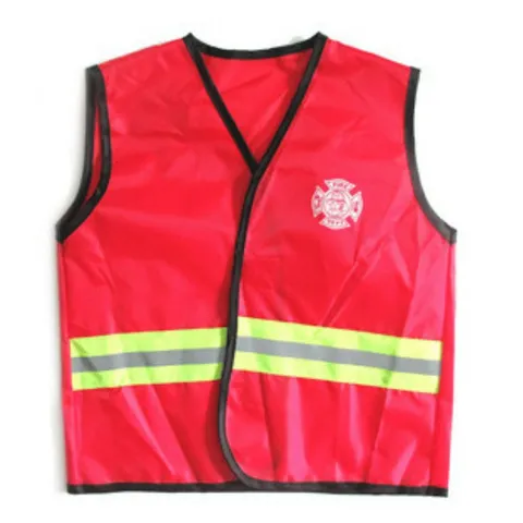 APPROXIMATELY 5 BRAND NEW FIRE RESCUE VEST DRESSING UP COSTUME AND ACCESSORIES