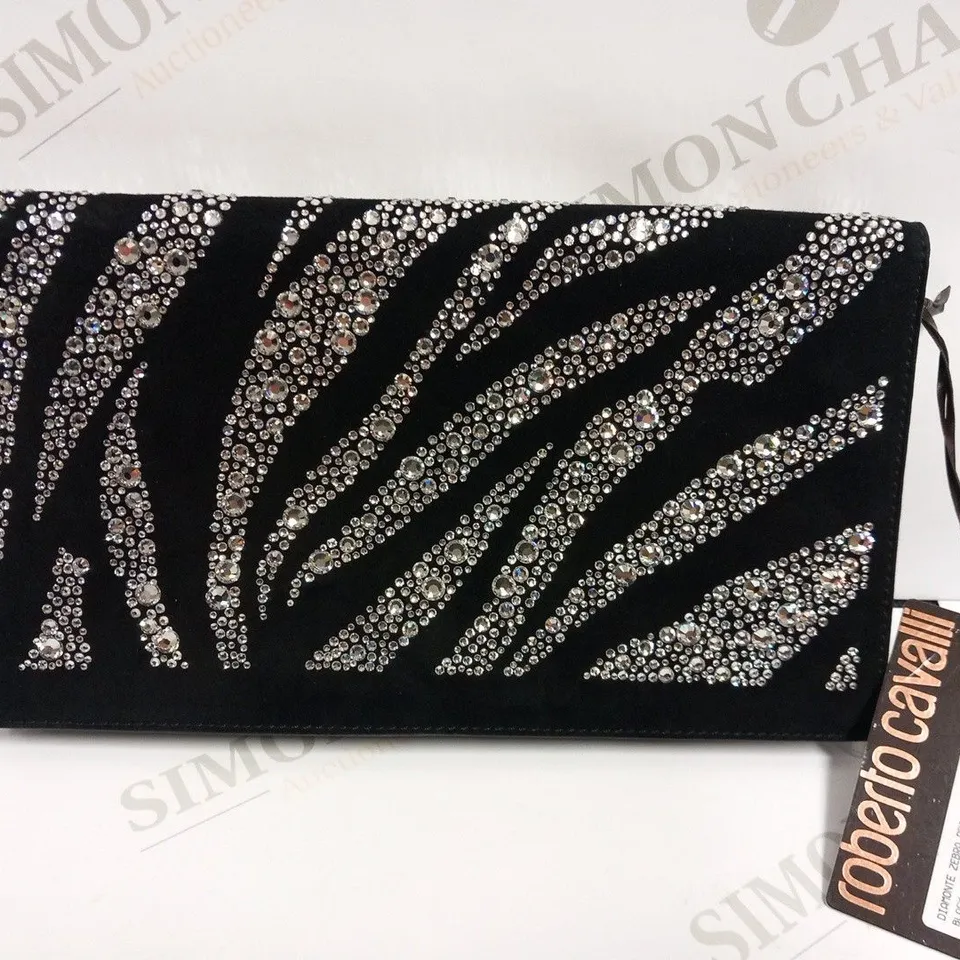 ROBERTO CAVALLI DIAMANTE ZEBRA PRINT BAG