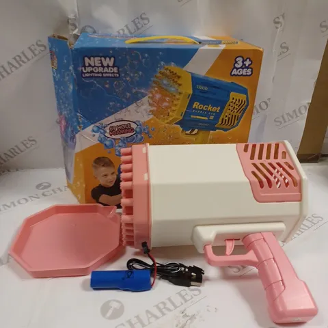 BOXED ROCKET BUBBLE GUN - PINK 
