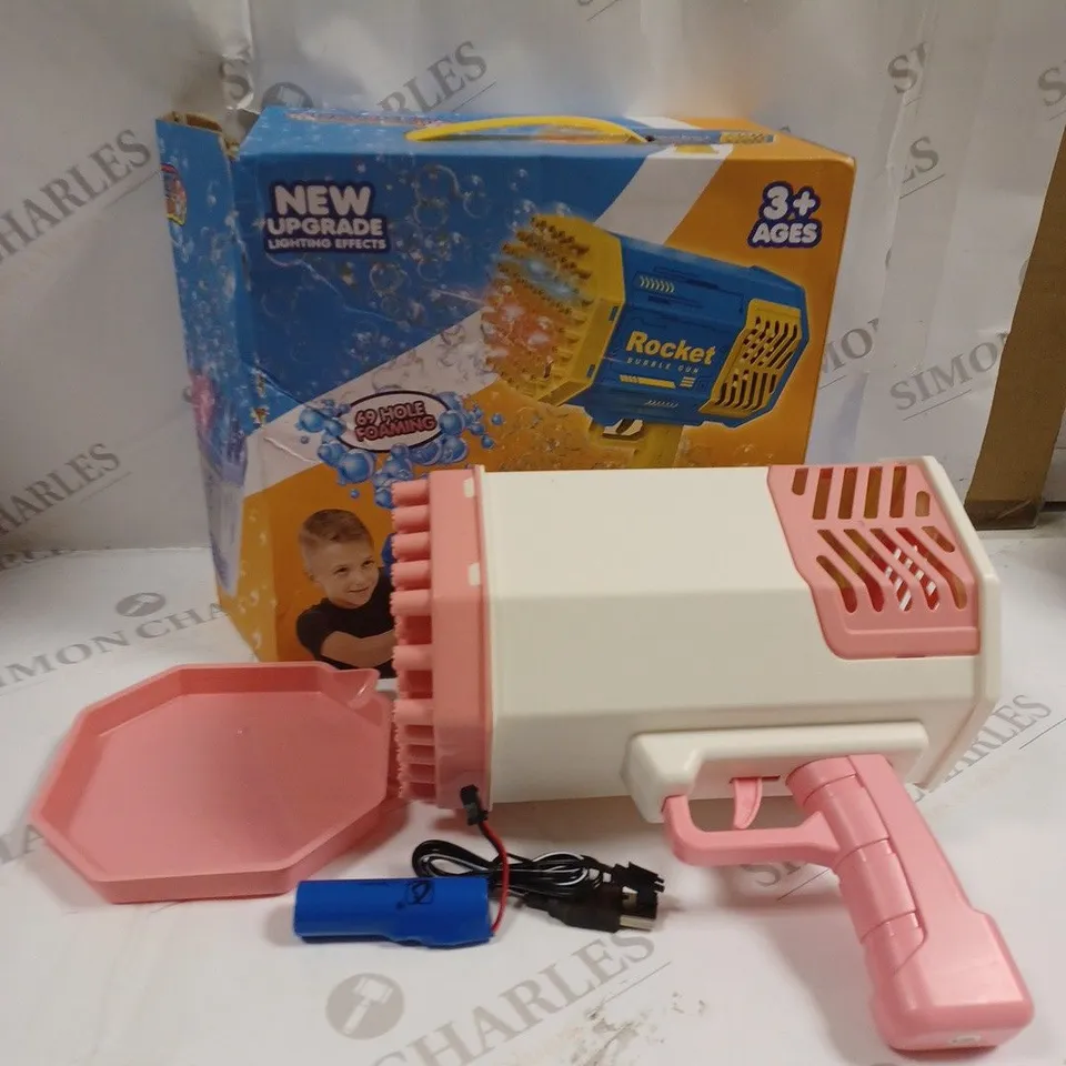 BOXED ROCKET BUBBLE GUN - PINK 