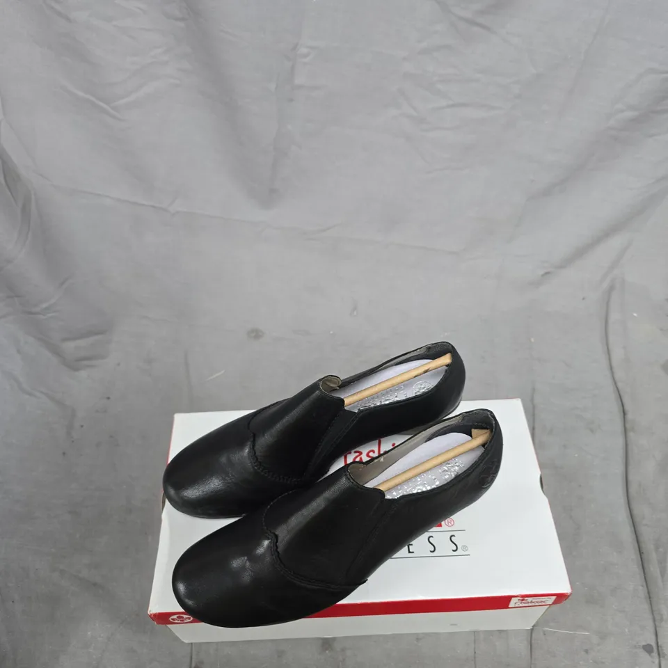 RIEKER ANTISTRESS WOMEN'S BLACK SLIP-ON SHOES UK 5