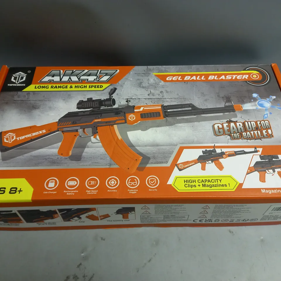 BOXED TOPRCBOXS GEL BALL BLASTER LONG RANGE AND HIGH SPEED AGES 8+