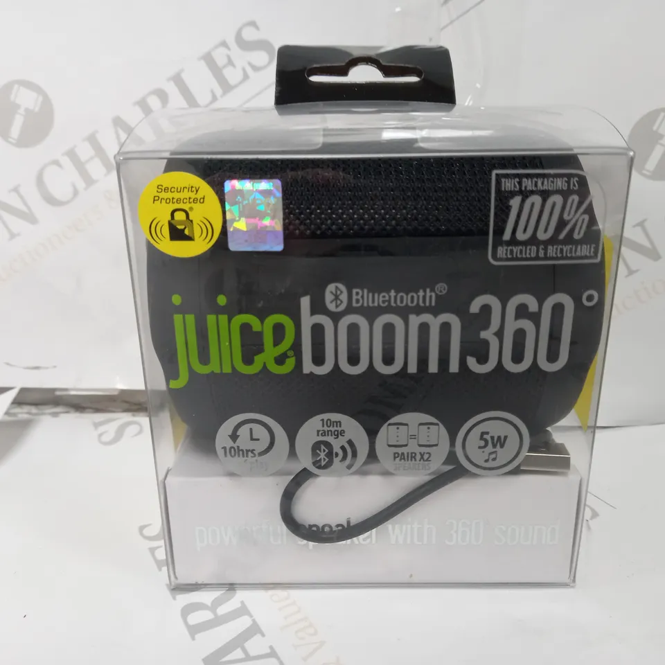 BOXED JUICE BOOM 360 PORTABLE BLUETOOTH SPEAKER 