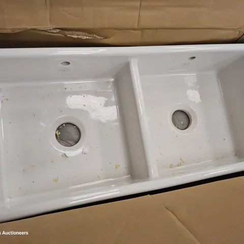 BOXED SHAWS CLASSIC DOUBLE 1000 WHITE CERAMIC SINK