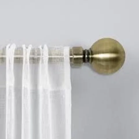 BOXED APALACHIN PLAIN METAL BALL EXTENDABLE SINGLE CURTAIN ROD/POLE