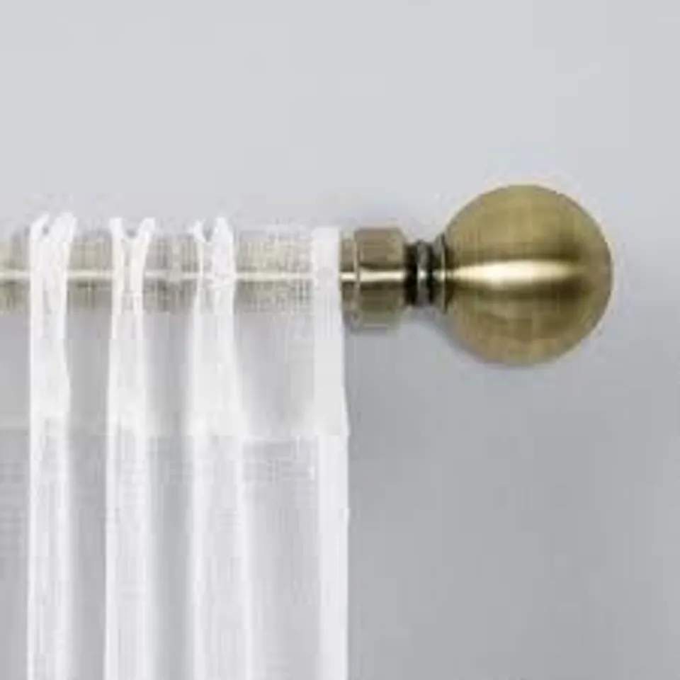 BOXED APALACHIN PLAIN METAL BALL EXTENDABLE SINGLE CURTAIN ROD/POLE
