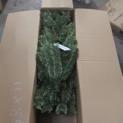 BOXED 6FT DECORATED ARTIFICIAL PINE TREE WITH METAL STAND