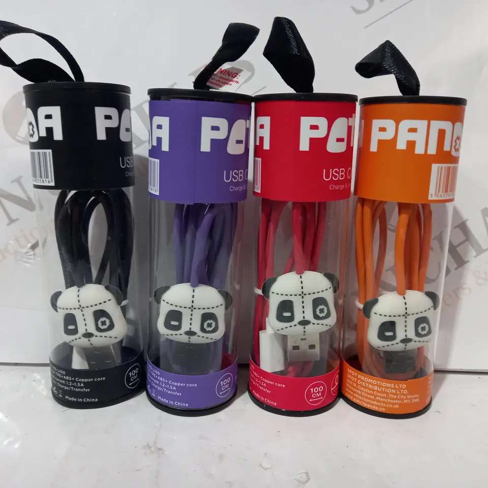 BOX OF APPROXIMATELY 80 ASSORTED PATCH PANDA USB CABLES IN VARIOUS COLOURS