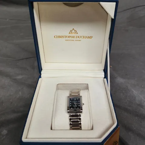 CHRISTOPHE DUCHAMP PERPETUAL LUXURY WRISTWATCH – RECTANGULAR STEEL BRACELET