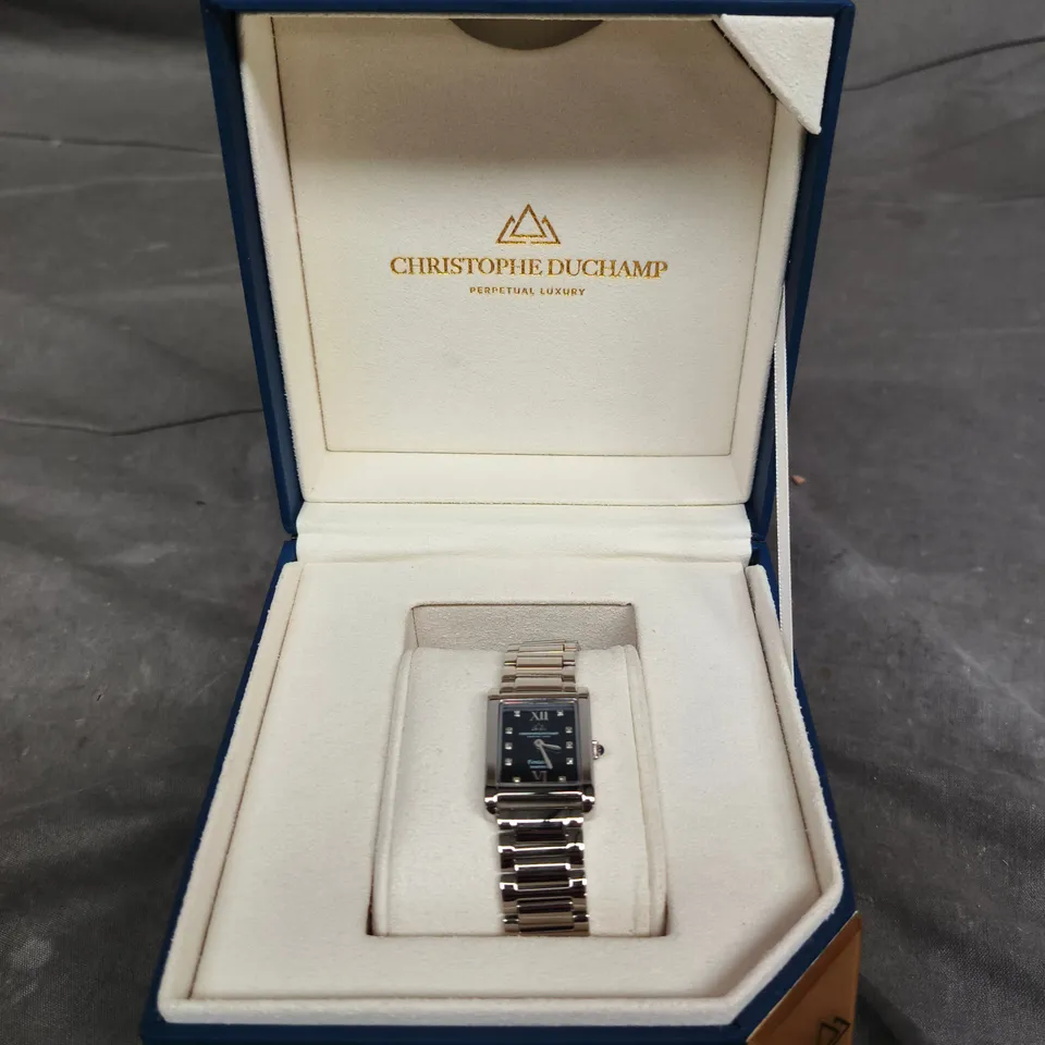 CHRISTOPHE DUCHAMP PERPETUAL LUXURY WRISTWATCH – RECTANGULAR STEEL BRACELET