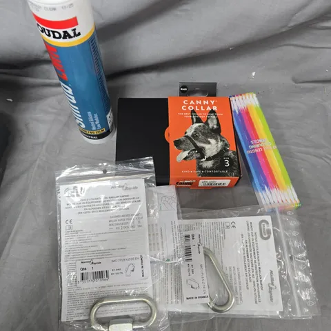 BOX OF ASSORTED ITEMS TO INCLUDE DOG COLLIER - SILIRUB LMN - MAILLON RAPIDE 