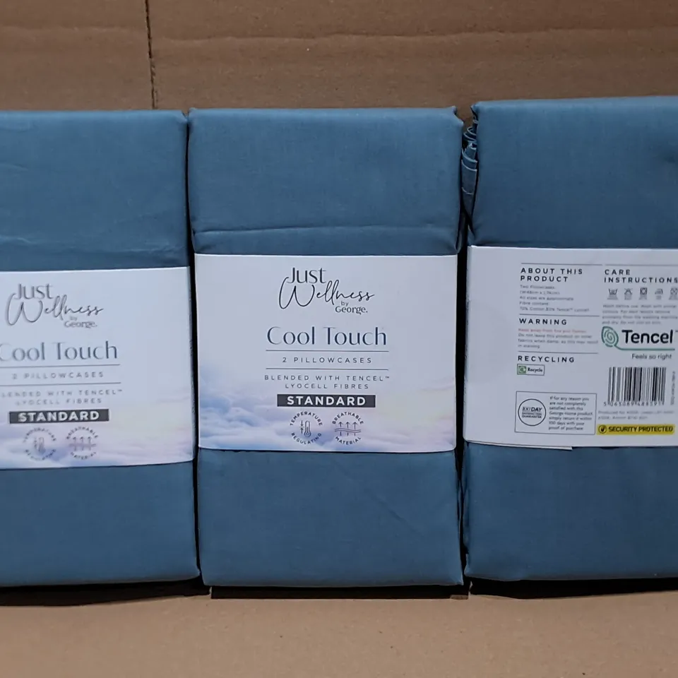 LOT OF APPROXIMATELY 30 AS NEW COOL TOUCH STEEL BLUE PILLOWCASE PAIRS