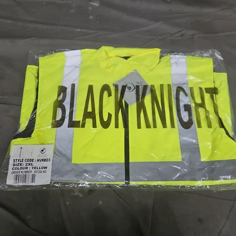 BAGGED BLACK KNIGHT HVRB03 HIGH VISIBILITY REVERSIBLE BODYWARMER IN YELLOW - 2XL