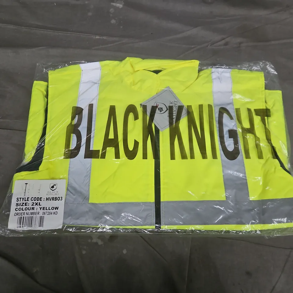 BAGGED BLACK KNIGHT HVRB03 HIGH VISIBILITY REVERSIBLE BODYWARMER IN YELLOW - 2XL