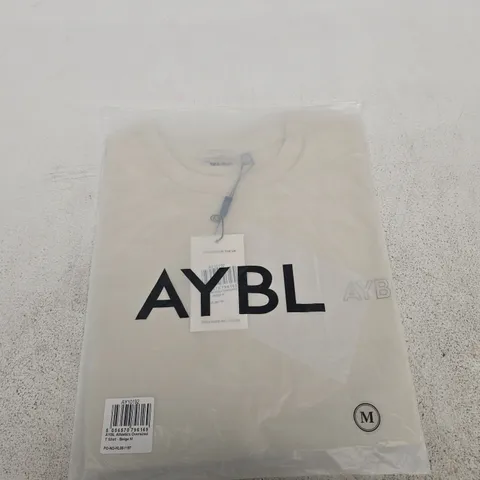 BAGGED AYBL ATHLETICS OVERSIZED T‑SHIRT – BEIGE, UK M