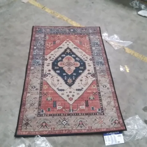 TUCSON WINDSOR MACHINE WASHABLE NON-SLIP CIRCULAR AREA RUG 150X94CM