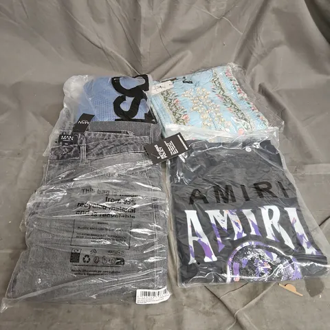 BOX OF APPROXIMATELY 20 ASSORTED CLOTHING ITEMS TO INCLUDE JEANS, DRESS, TOPS ETC