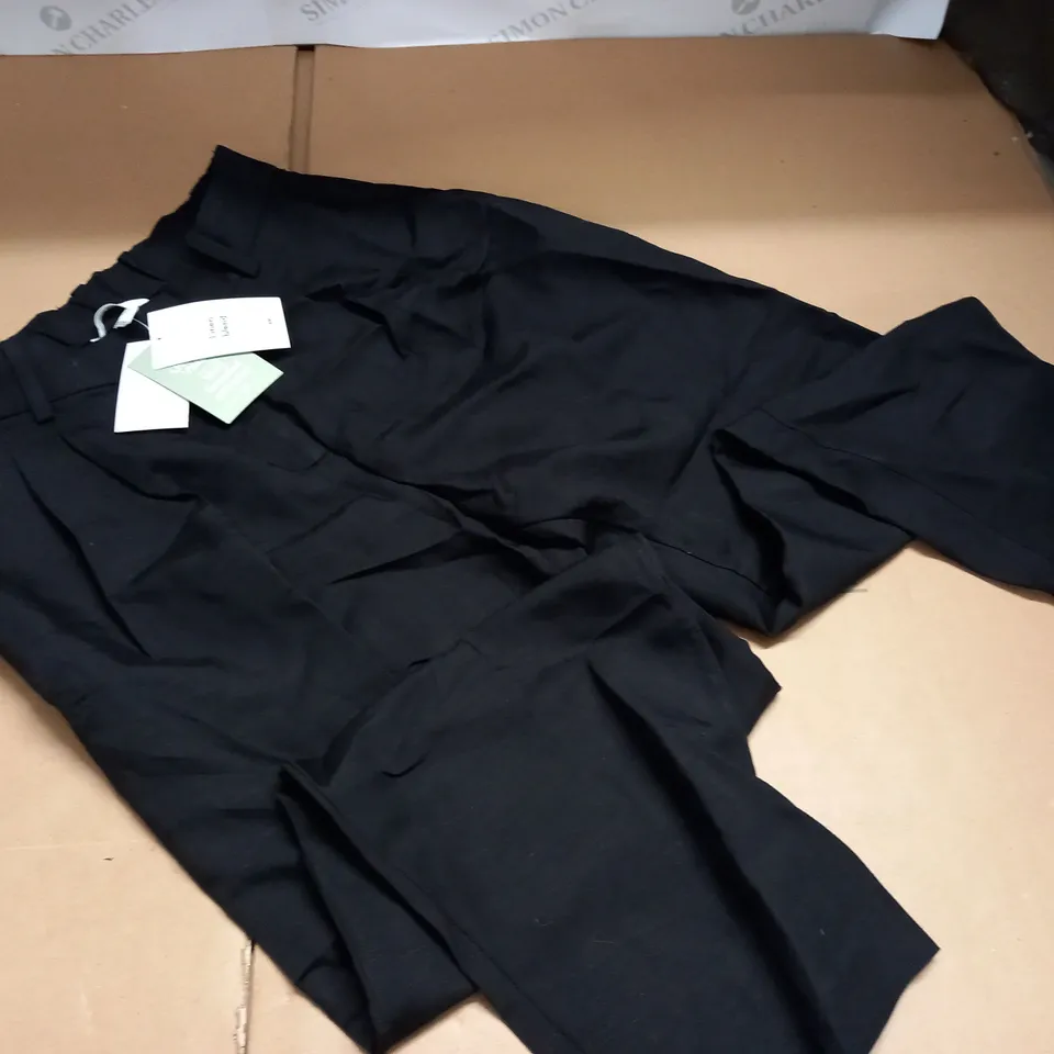 H&M LINEN BLEND BLACK TROUSERS - EUR 40