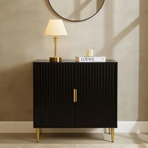 BOXED DUSK EVIE 2 DOOR SIDEBOARD - BLACK (1 BOX)