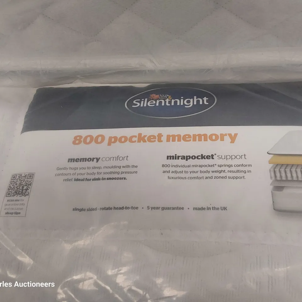 QUALITY BAGGED 4'6" DOUBLE POCKET MEMORY 800 MATTRESS
