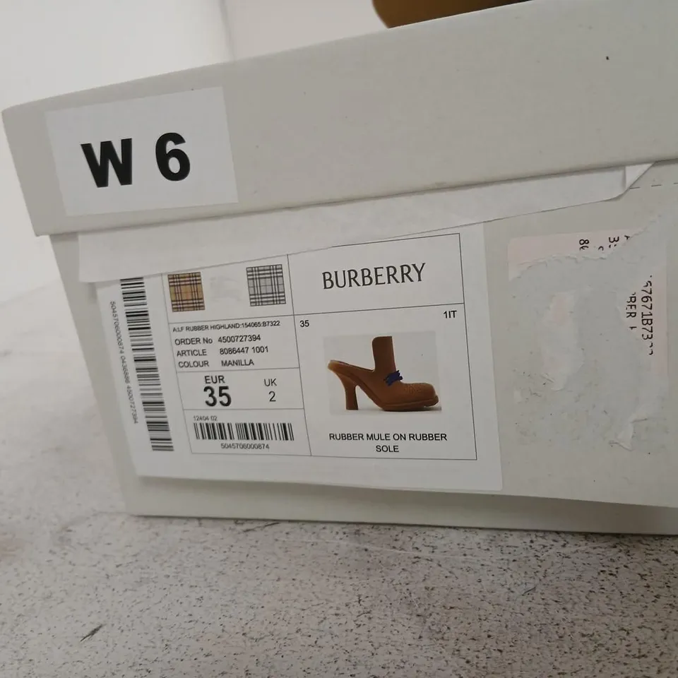 BURBERRY RUBBER MULE ON RUBBER SOLE – BEIGE, UK 2 (EU 35)